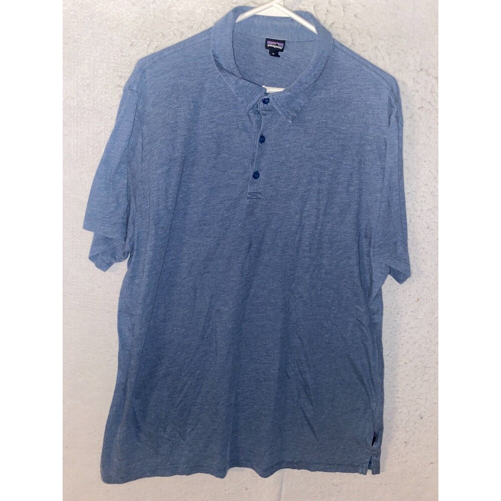 Patagonia Organic Cotton Golf Polo Shirt Mens XL Short Sleeve Navy Blue Indigo